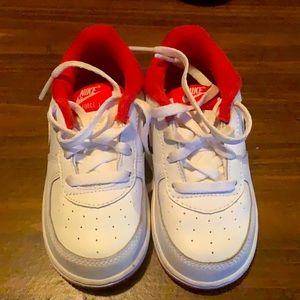 Red and white Nike